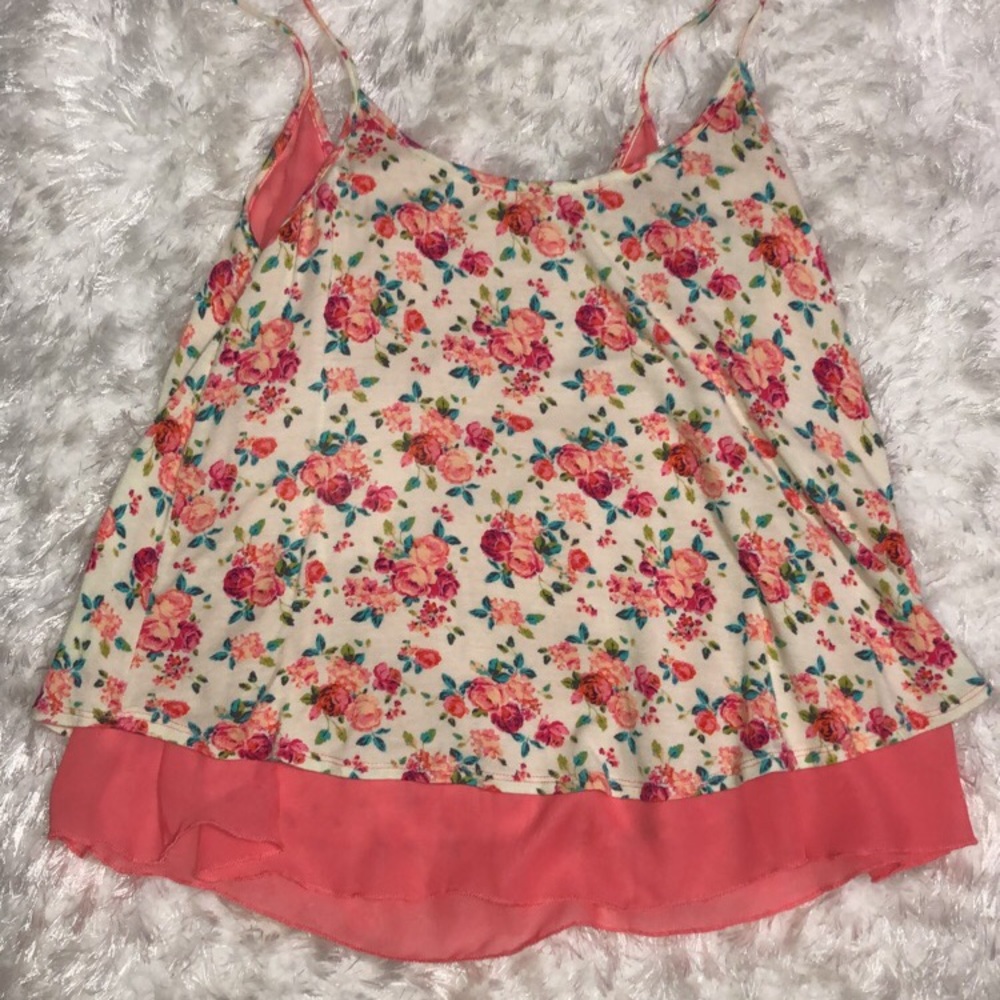 Cute Floral/ pink tank top